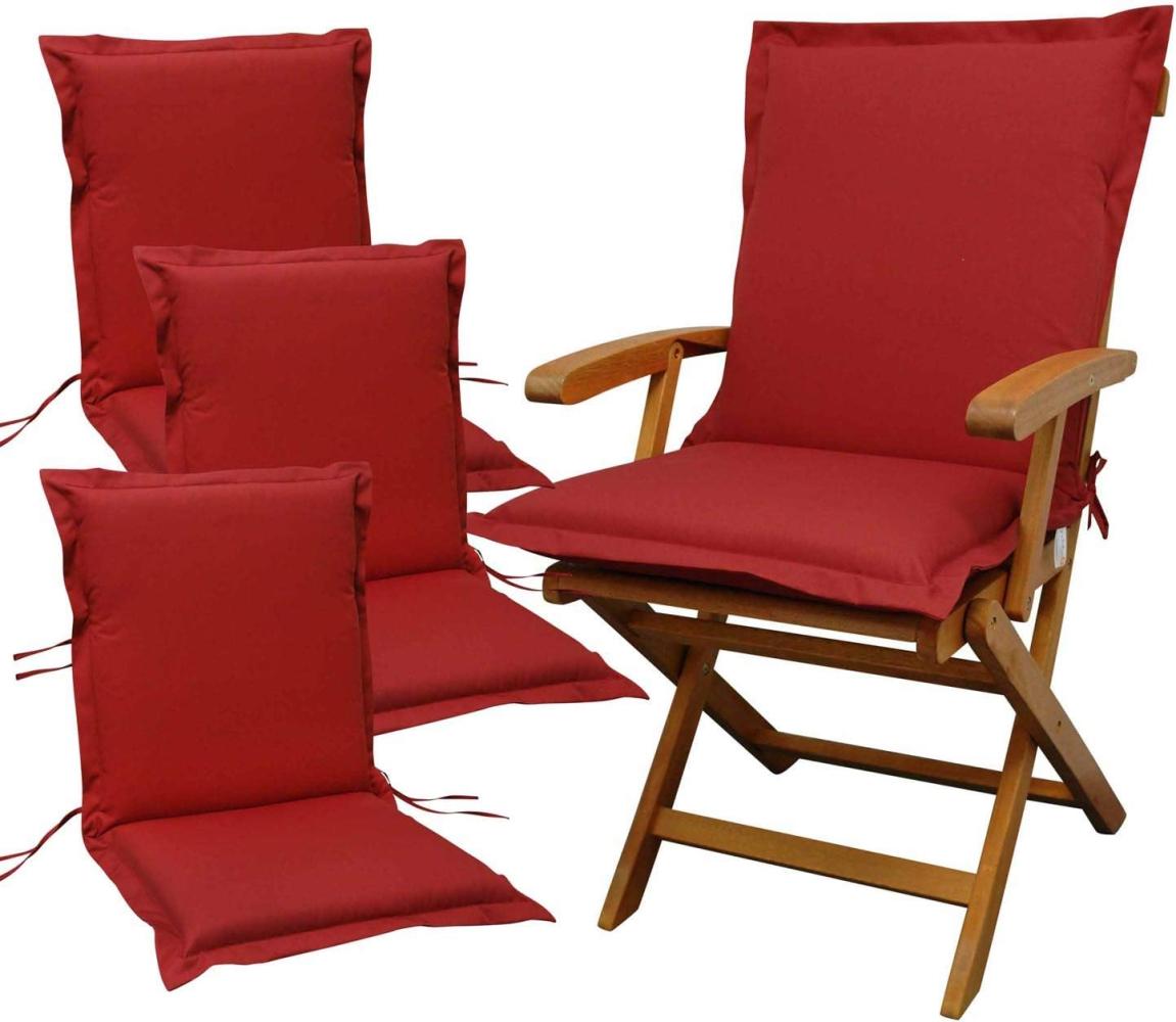 4 x indoba - Sitzauflage Niederlehner Serie Premium - extra dick - Rot Bild 1