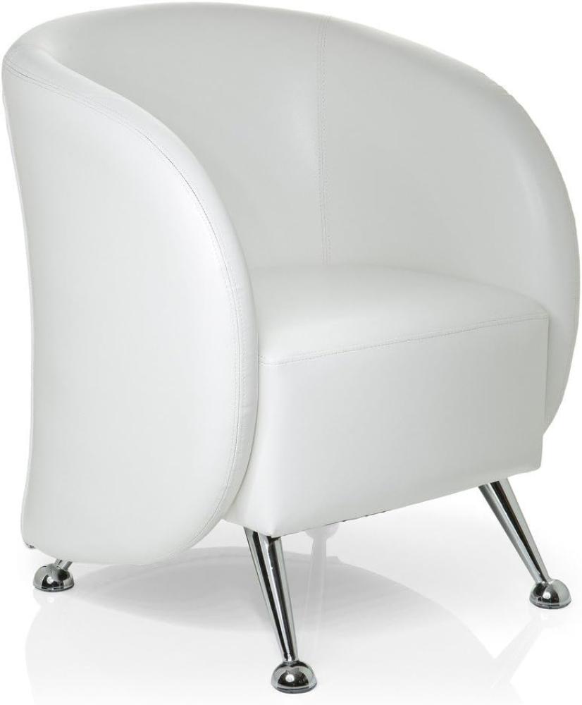 hjh OFFICE Polstersessel ST. Lucia Kunstleder Lounge-Sessel mit weicher Sitzpolsterung, 713210, Weiß Bild 1