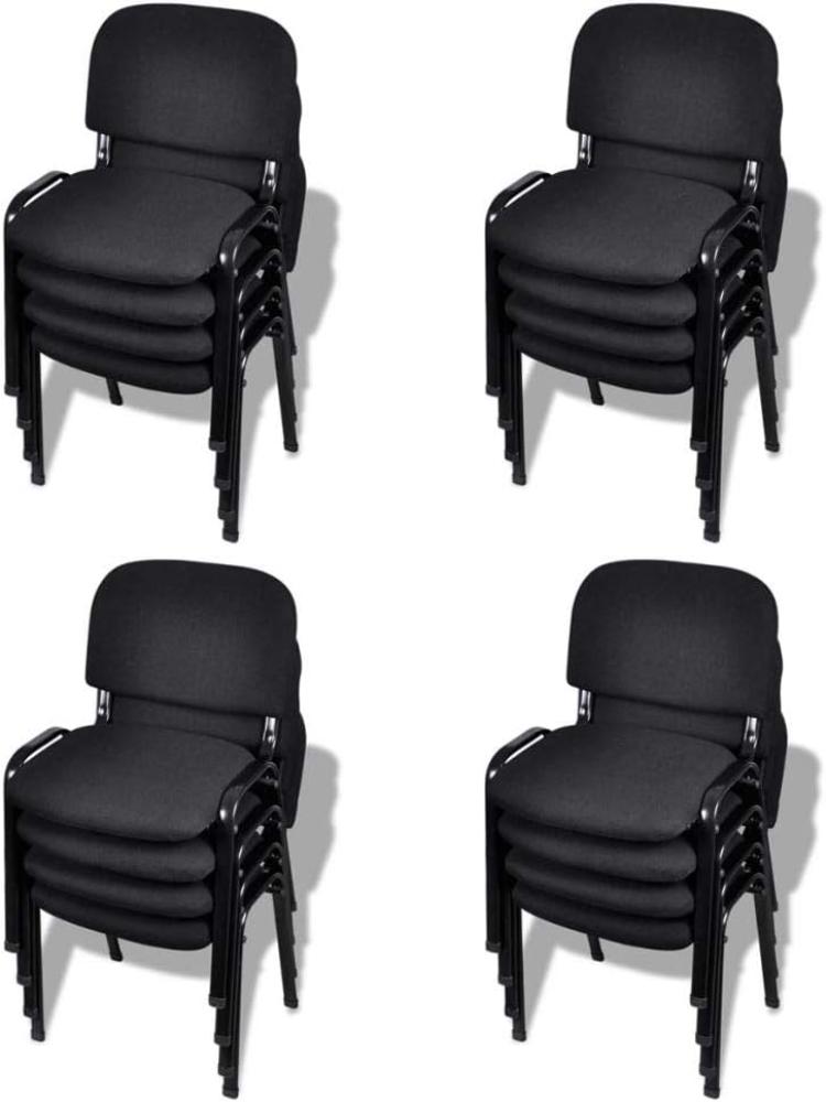 vidaXL Stapelbare Bürostühle 16 Stk. Stoff Schwarz Bild 1