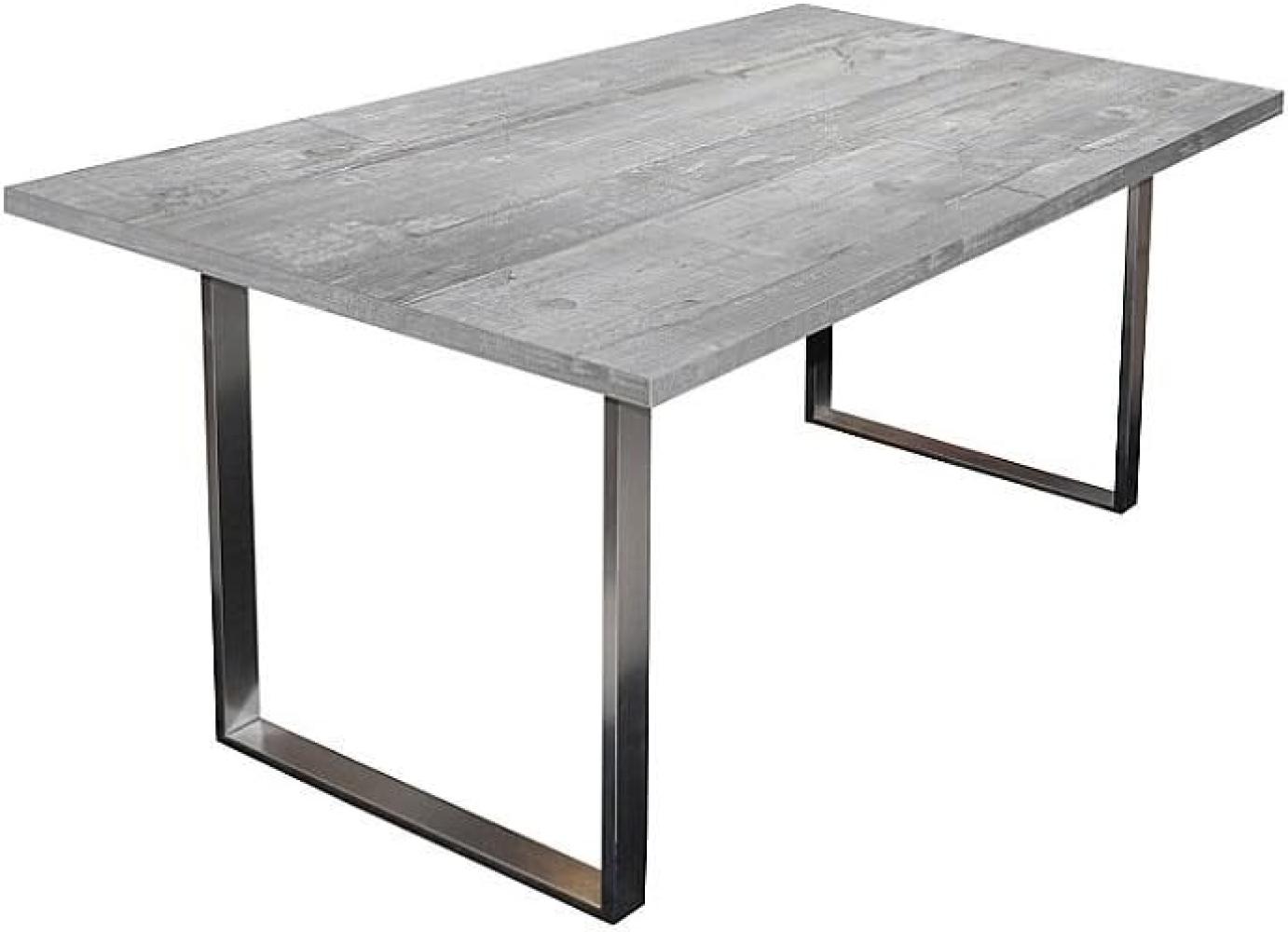Esstisch STEEL Tisch in Betongrau mit Stahlfuß 160x90 cm Bild 1