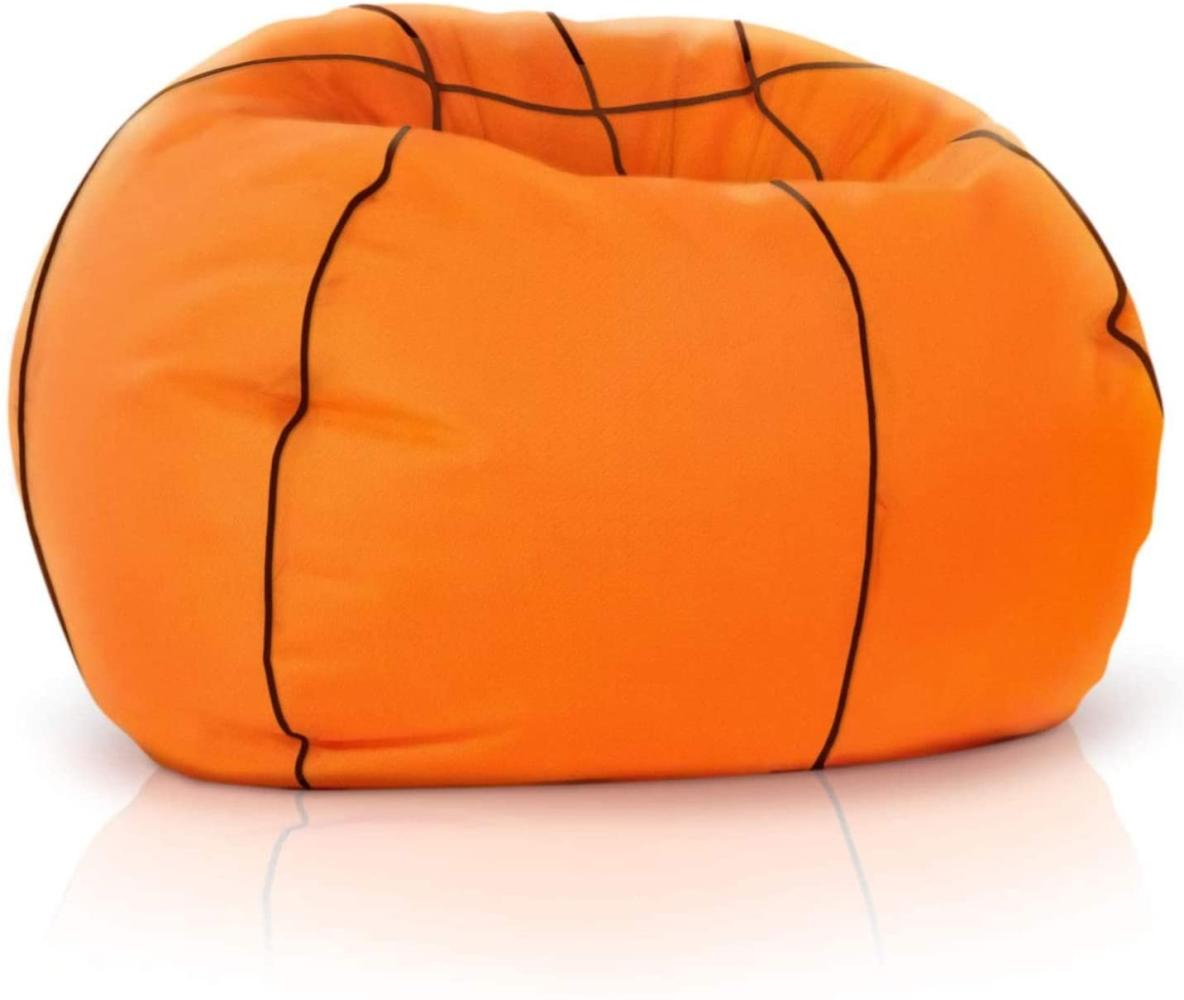 Green Bean© Basketball-Sitzsack fertig befüllt 300L EPS Perlen - 110cm Bean Bag Lounge Chair Sitzkissen Gaming Sessel Weiß Bild 1