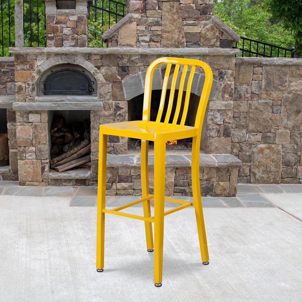Flash Furniture Barhocker, Metall, gelb, 50. 8 x 39. 37 x 109. 22 cm Bild 1