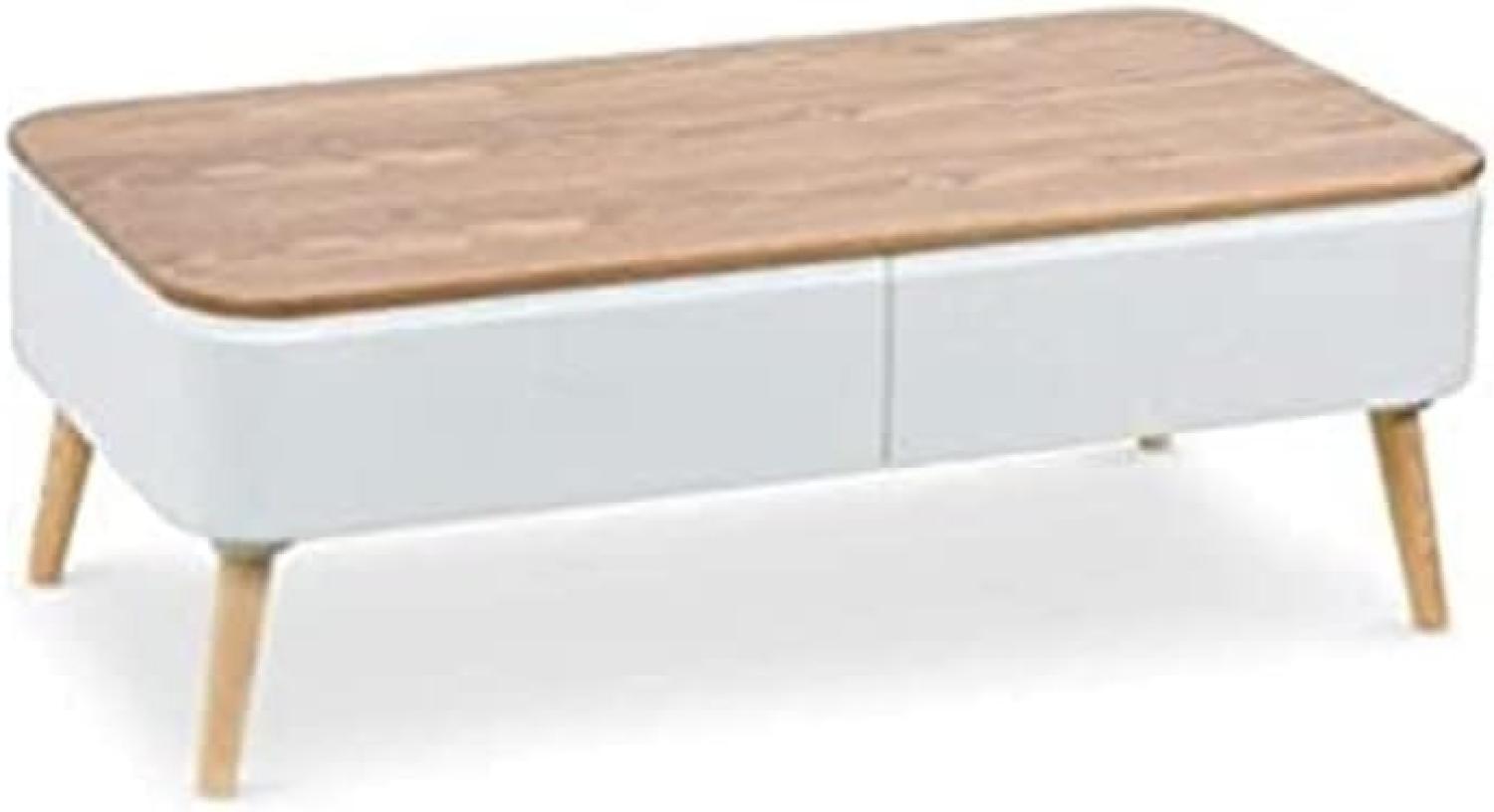 Menzzo Bergen Couchtische mit Stauraum, Holz/Weiß, L95 x T50 x H35 cm Bild 1