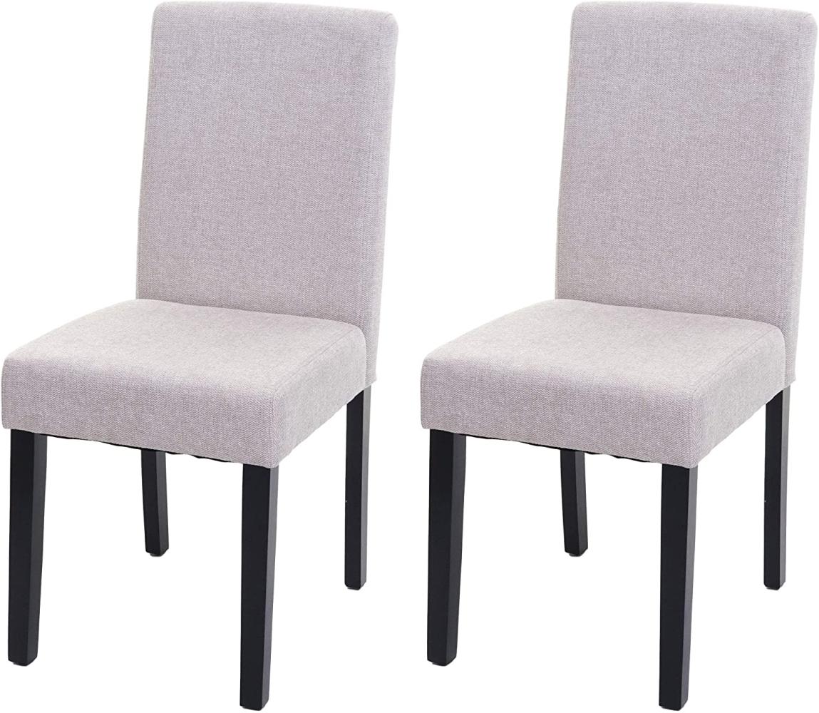2er-Set Esszimmerstuhl Stuhl Küchenstuhl Littau ~ Textil, creme-beige, dunkle Beine Bild 1
