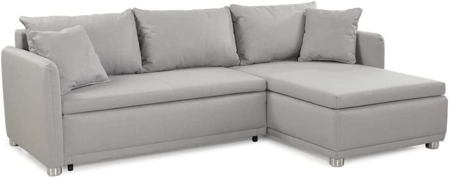 Sofa Wohnzimmer ca. 231 x 157 cm Microfaser Grau mit Bettfunktion ASTI Bild 1