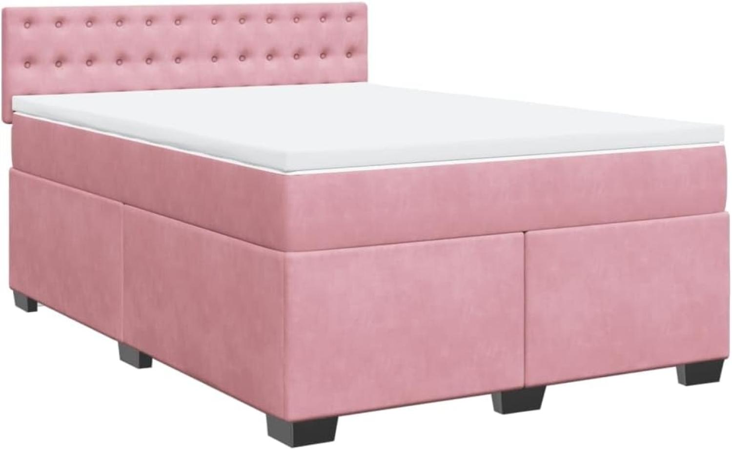 Boxspringbett mit Matratze Rosa 140x200 cm Samt 3288647 Bild 1