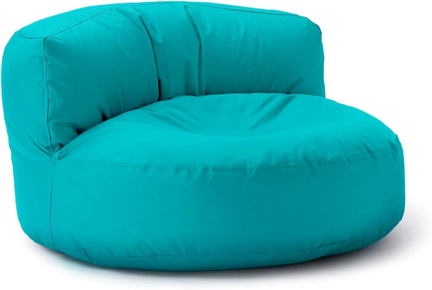 Lumaland Outdoor Sitzsack-Lounge, Rundes Sitzsack-Sofa für draußen, 320l Füllung, 90 x 50 cm, Aquamarin Bild 1