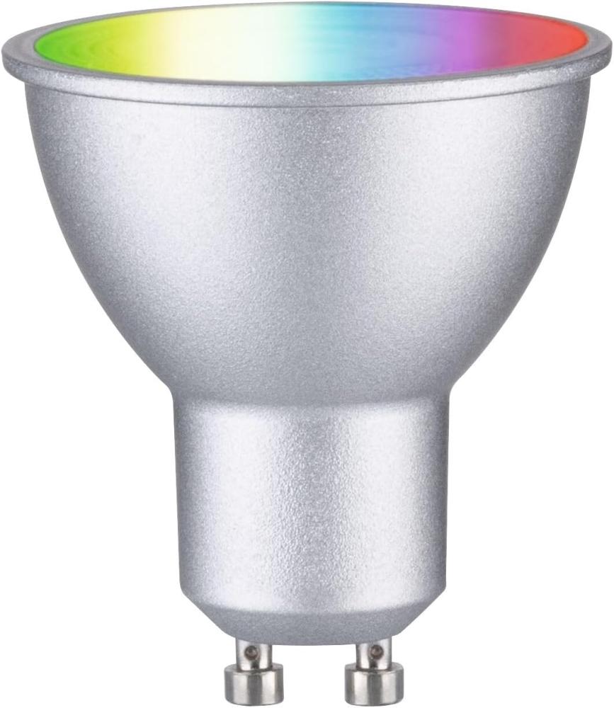 Paulmann 29149 Standard 230V Smart Home Zigbee LED Reflektor GU10 350lm 4,8W RGBW+ dimmbar Chrom matt Leuchtmittel Bild 1