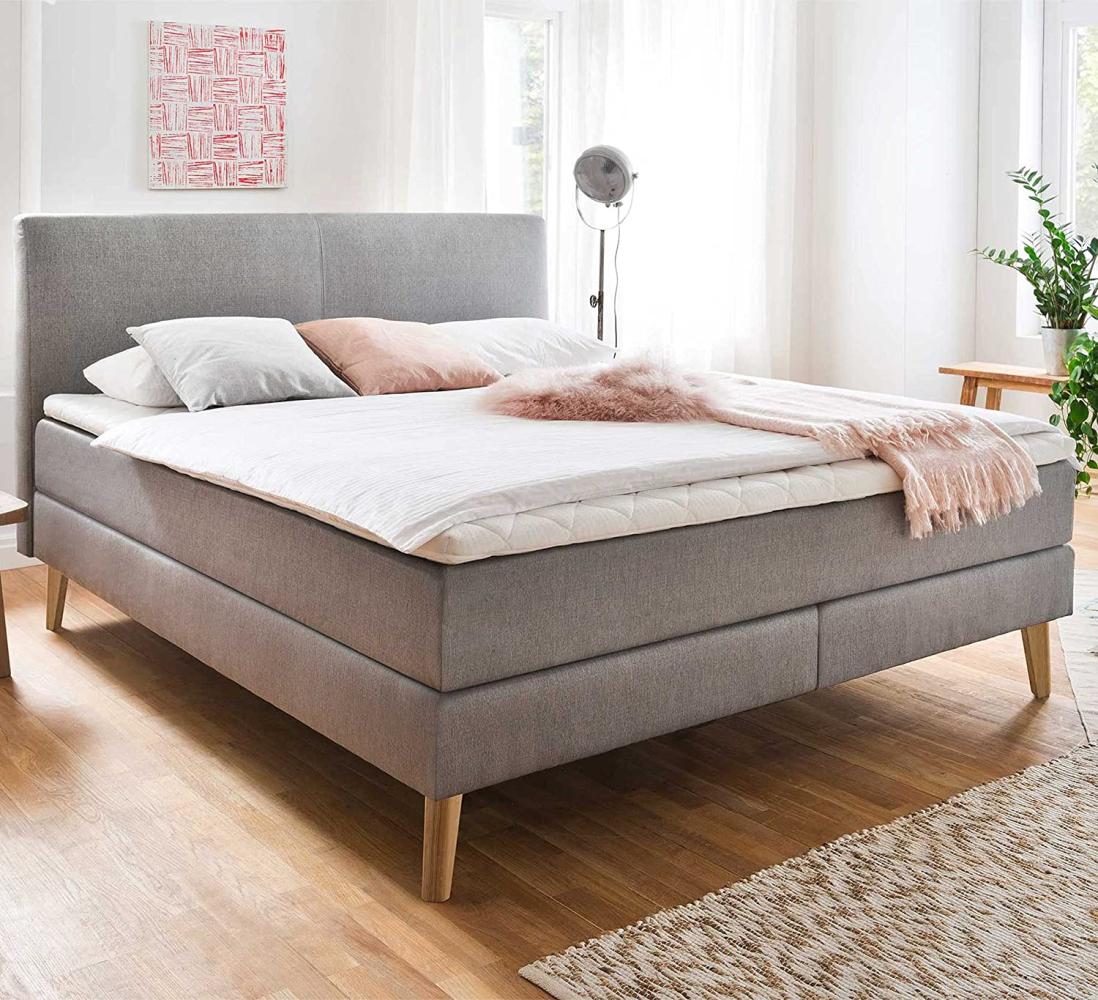 Boxspringbett Greta - Stoff Taupe H2&H3 180x200cm Bild 1