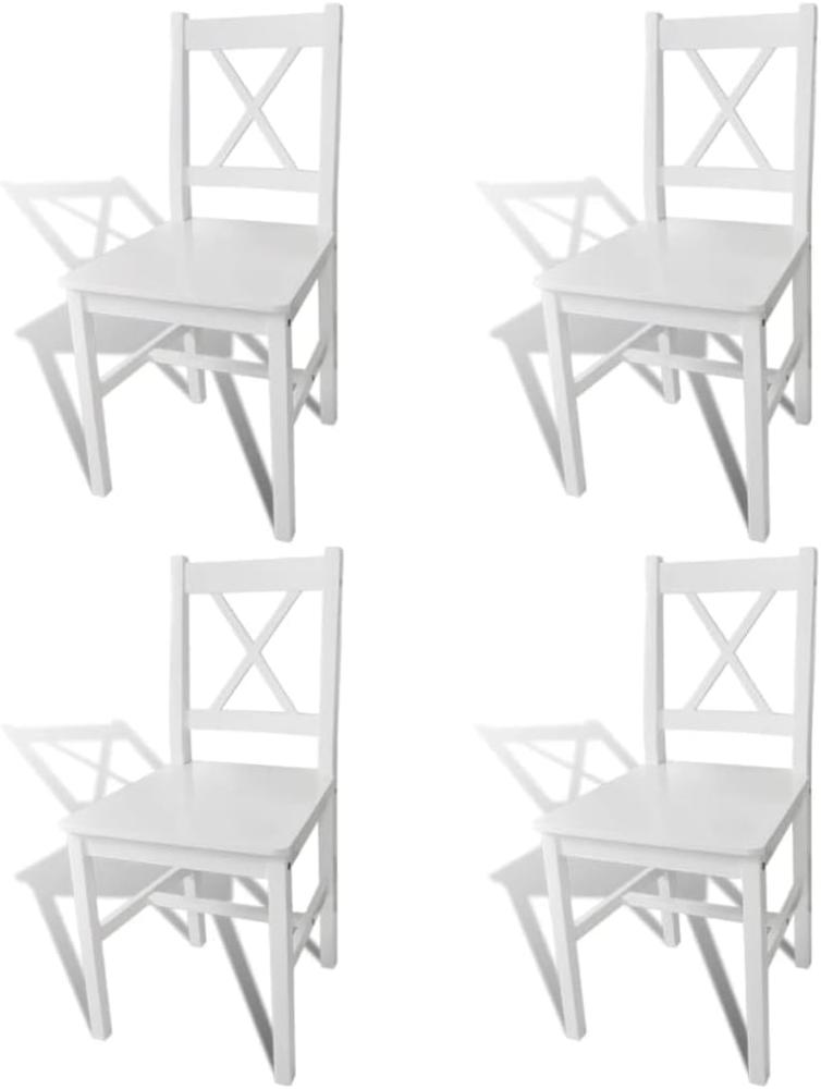 vidaXL Esszimmerstühle 4 Stk. Weiß Kiefernholz [241511] Bild 1