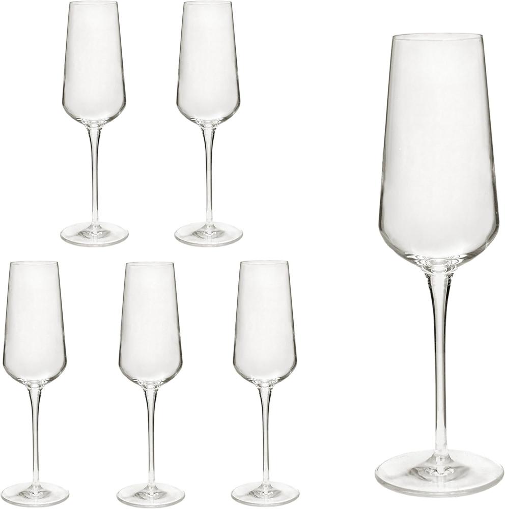 6er Set Sektgläser inAlto 28 cl Champagnergläser aus erstklassigem Kristallglas, bessere Bruchfestigkeit, filigranes Design Bild 1