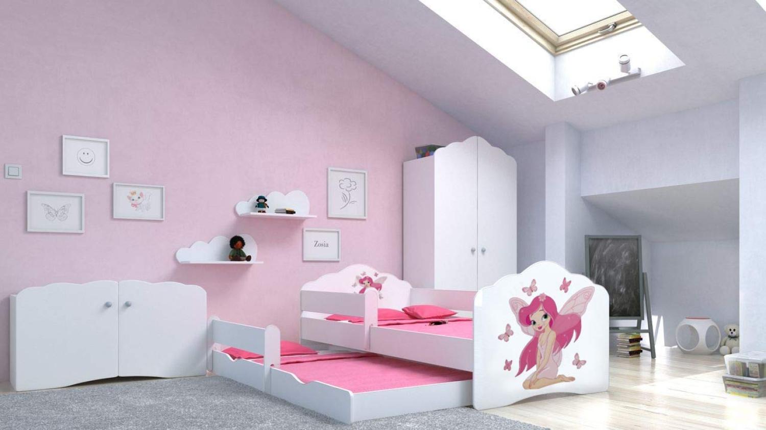 Angelbeds 'Fala' Kinderbett 80x160 cm, Motiv 6, inkl. Flex-Lattenrost, Schaummatratze und Schubbett Bild 1