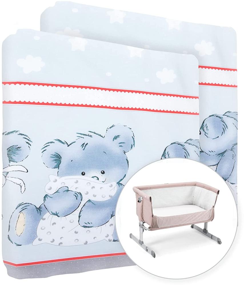 Baby Comfort Spannbetttuch für Kinderbett, 100 % Baumwolle, für 83 x 50 cm, Mika-Grau, 2 Stück Bild 1