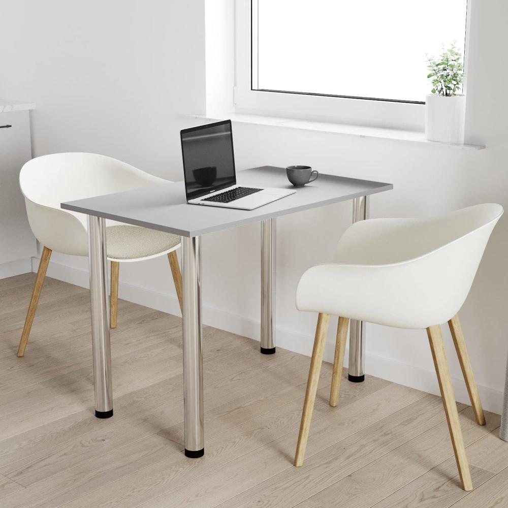 80x50 | Esszimmertisch - Esstisch - Tisch mit Chrombeinen - Küchentisch - Bürotisch | Light Graphite Bild 1