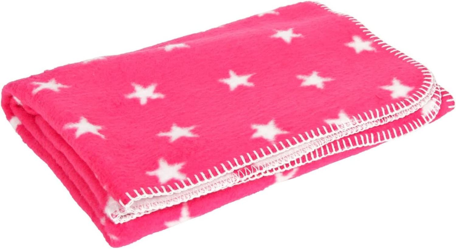 Yogilino Babydecke, 75 x 100 cm, pink mit weißen Sternen Bild 1