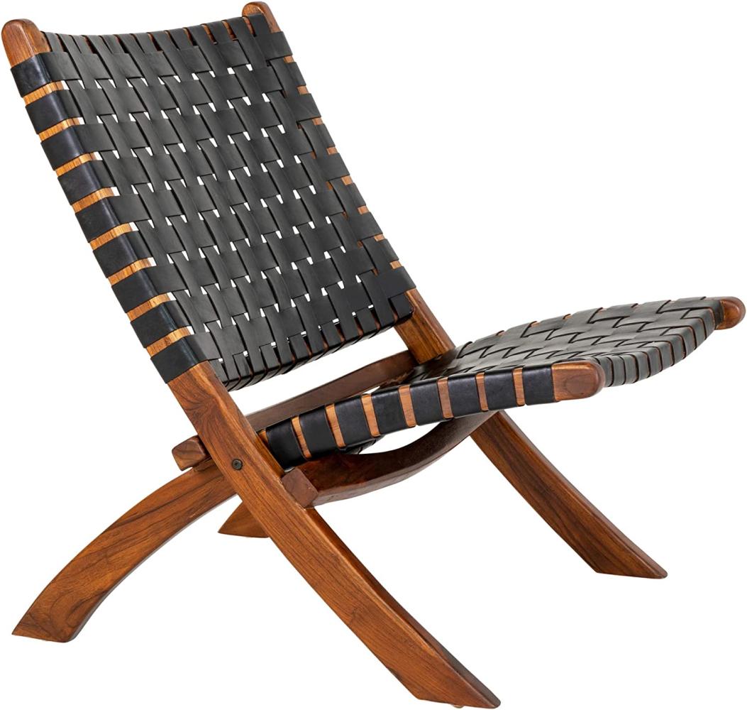 Lounge Leder Klapp-Stuhl ANO schwarz Design Bild 1