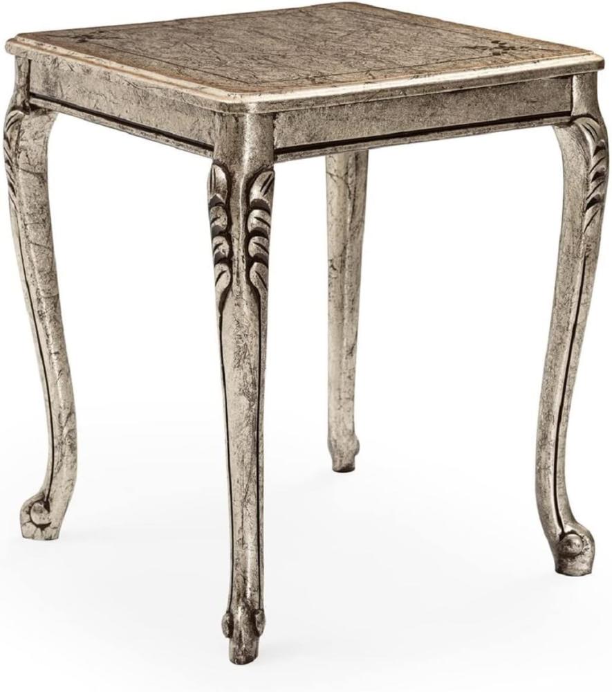 Casa Padrino Luxus Barock Beistelltisch Antik Silber - Quadratischer Massivholz Tisch im Barockstil - Luxus Wohnzimmer Möbel im Barockstil - Barock Möbel - Edel & Prunkvoll Bild 1