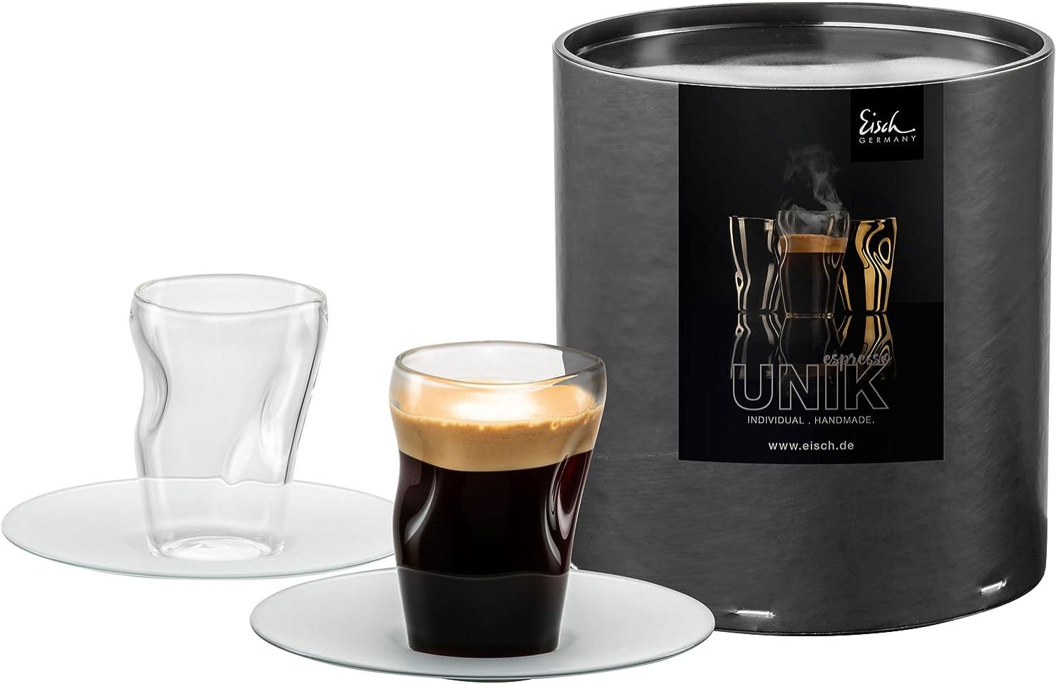Eisch UNIK 2er Set Espressogläser mit Untertassen im Geschenkkarton - A Bild 1