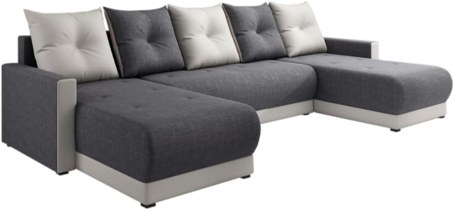 Sofa mit Schlaffunktion DESIGNIA in U-Form, 286x146, Sawana, sawana05_01, grau/cremefarbig Bild 1