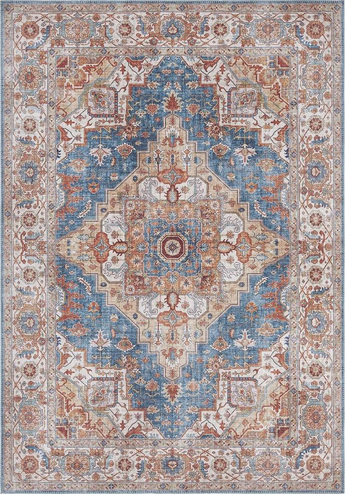 Vintage Teppich Sylla Jeansblau - 120x160x0,5cm Bild 1