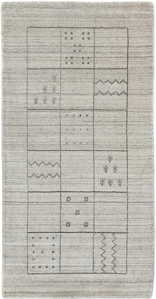 Morgenland Gabbeh Teppich - Loribaft Indus - 140 x 70 cm - silber Bild 1