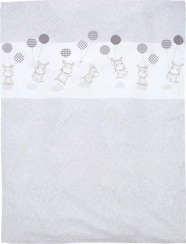Alvi Mikrofaser Kinderdecke grau, Hippo Bild 1