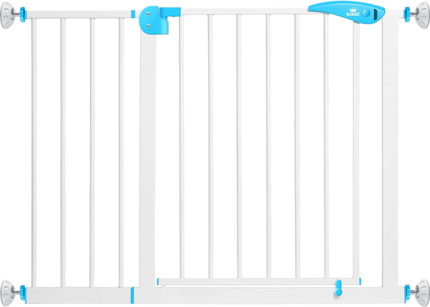 Kidiz® Türschutzgitter ✓ Absperrgitter ✓ Treppengitter ✓ Kindergitter | Gitter Haustier | 102 - 115 cm WEISS Bild 1