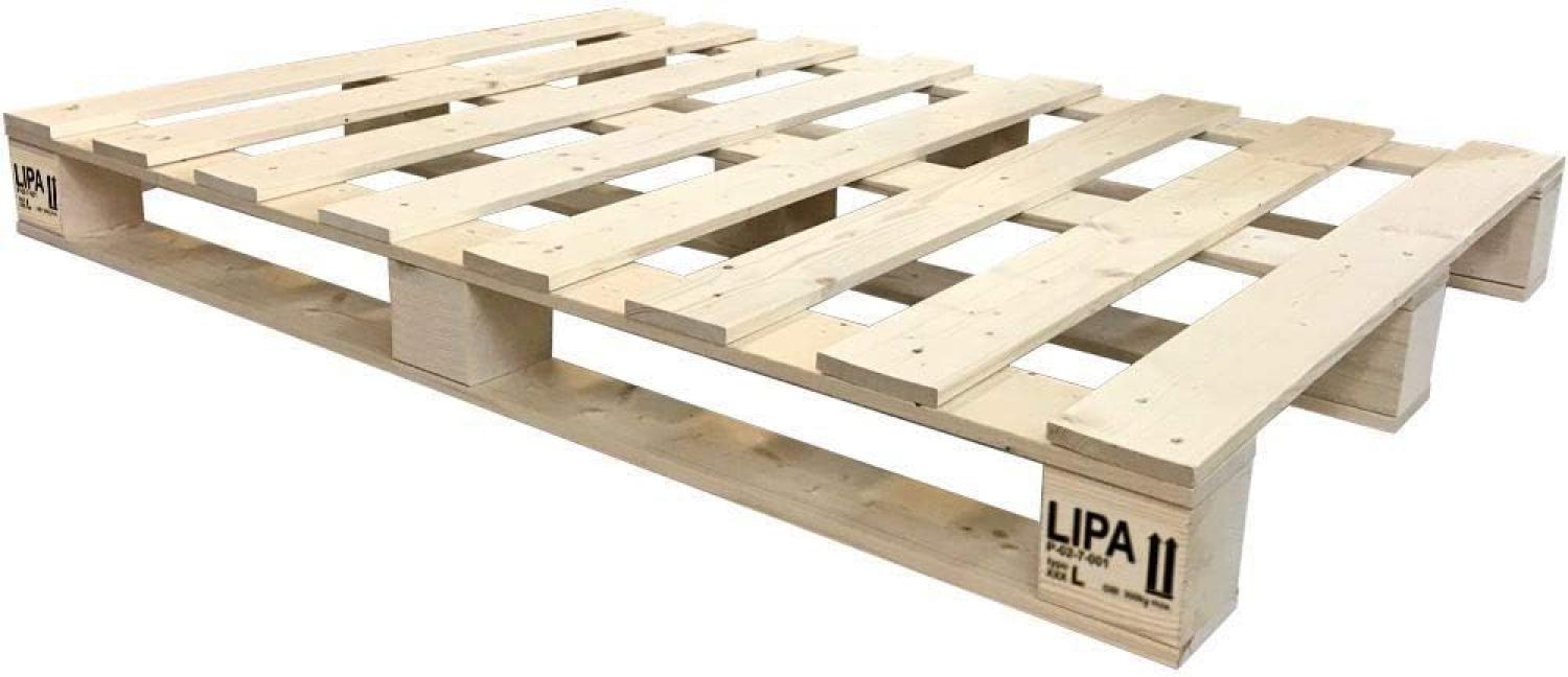 LIPA Palettenbett Bett Holz Massivholzbett 90 100 120 140 160 180 200 x 200cm, Palettenmöbel hergestellt in BRD (180 x 200cm) Bild 1