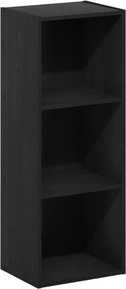 Furinno Pasir Bücherregal mit 3 Ebenen, ohne Werkzeug, offenes Regal, Holz, Blackwood, 3-Tier Bild 1