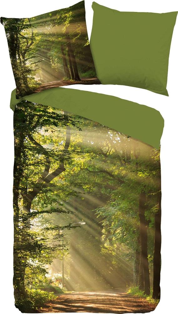 good morning Renforcé Bettwäsche 2 teilig Bettbezug 155 x 220 cm Kopfkissenbezug 80 x 80 cm Woods 2680. 44. 12 Green Bild 1