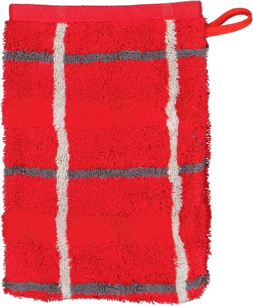 Cawö Handtücher Noblesse Square Karo 1079 | Waschhandschuh 16x22 cm | rot Bild 1