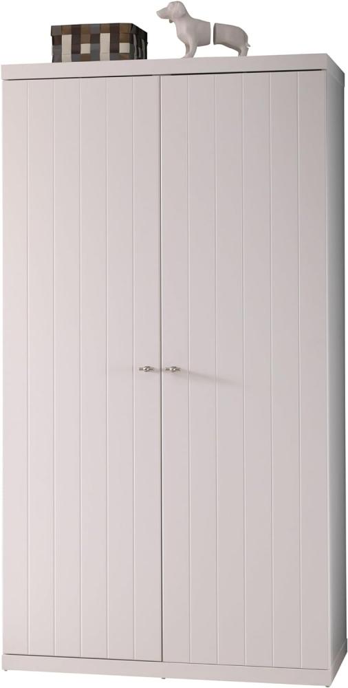Kleiderschrank >ROBIN< in Weiß aus MDF - 110x204,5x57cm (BxHxT) Bild 1