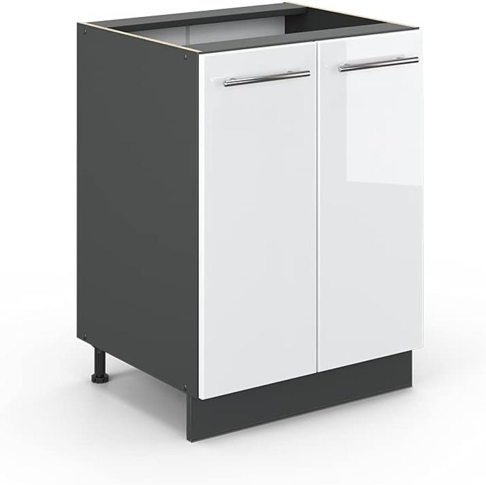 Vicco Unterschrank 60 cm Küchenschrank Hängeschrank Küchenzeile Fame-Line (Weiß Hochglanz) Bild 1