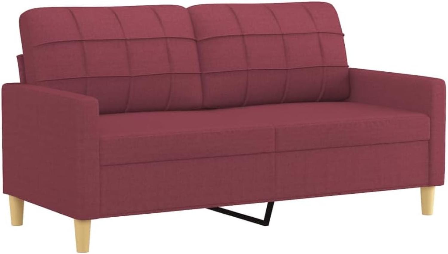 2-Sitzer-Sofa Weinrot 140 cm Stoff (Farbe: Rot) Bild 1