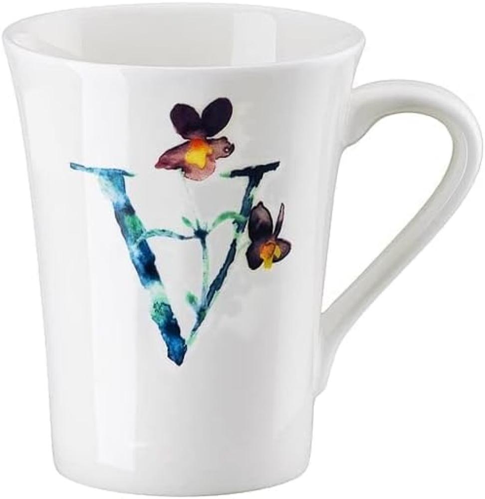 Hutschenreuther Flower Alphabet Becher mit Henkel - V, Bone China, Viola, 400 ml, 02048-727401-15505 Bild 1