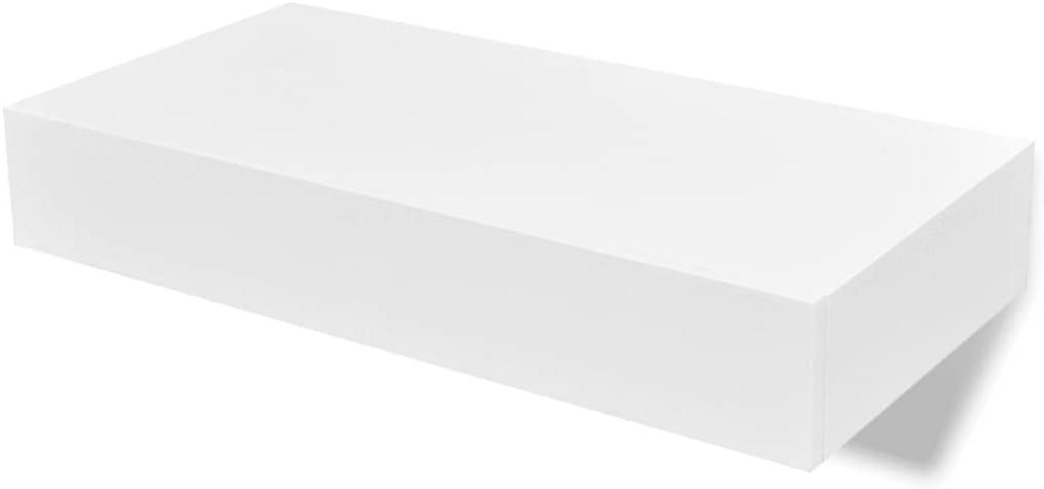 vidaXL Wandregal Hängeregal mit Schubladen 2 Stk. Weiß 48 cm Bild 1