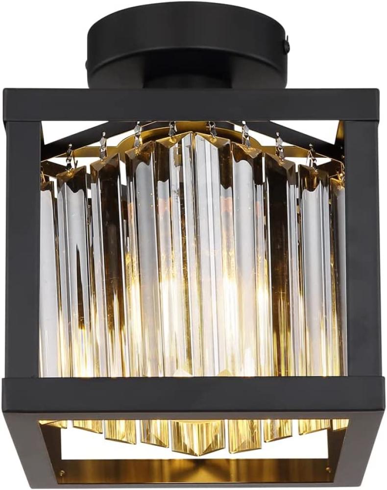 Globo Deckenleuchte Deckenlampe Wohnzimmer Flur Metall schwarz Kristalle 15697D Bild 1