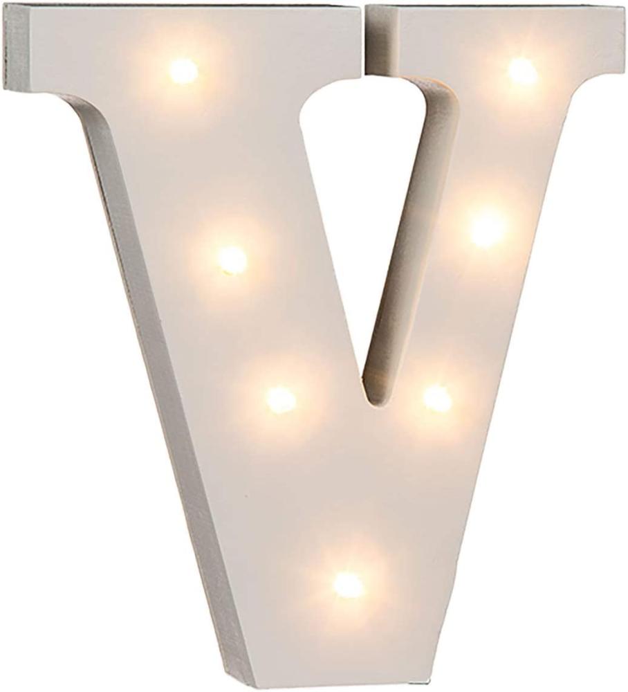Beleuchteter Holz-Buchstabe V, mit 7 LED Bild 1