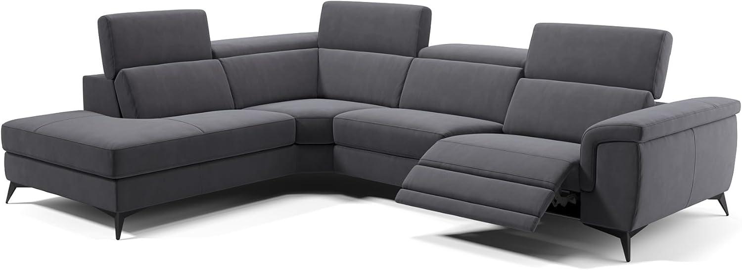 Sofanella Ecksofa AMARO Sofalandschaft Funktionssofa Stoff in Dunkelgrau S: 286 Breite x 108 Tiefe Bild 1