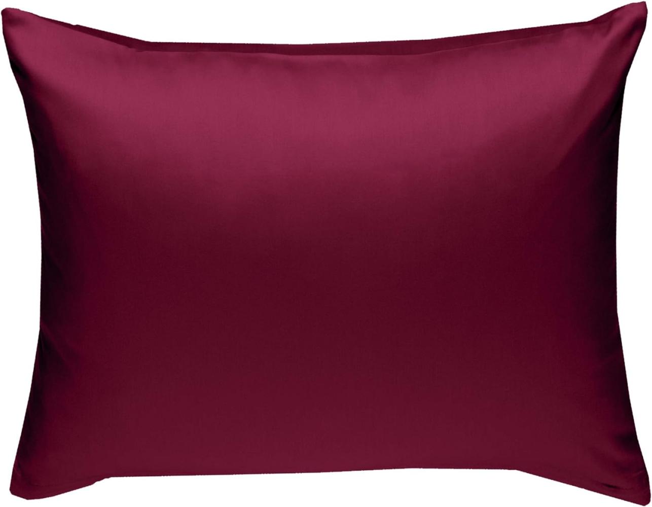 Bettwaesche-mit-Stil Mako-Satin / Baumwollsatin Bettwäsche uni / einfarbig pink Kissenbezug 70x90 cm Bild 1