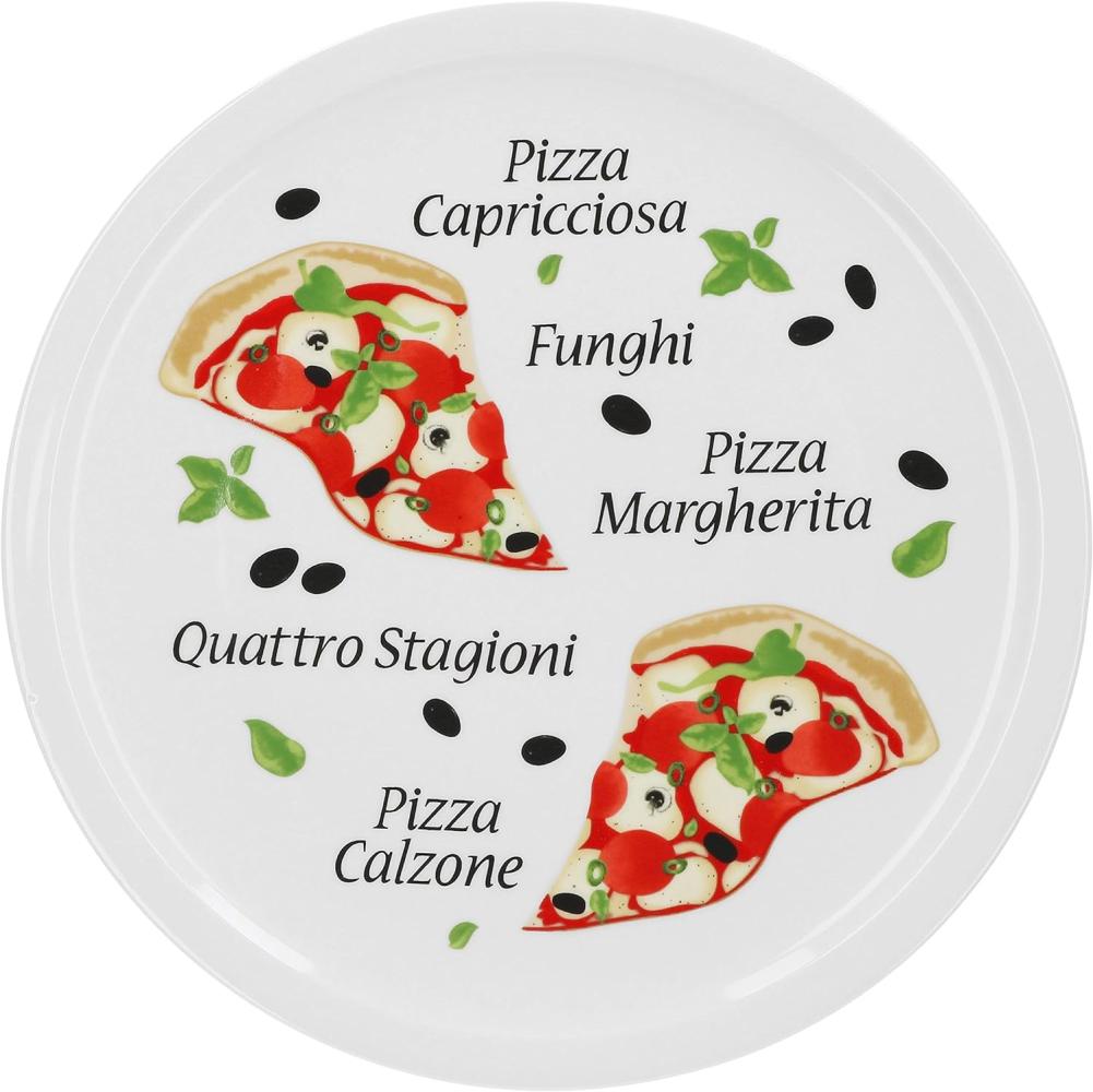 Pizzateller Margherita groß 30,5cm Porzellan Teller Pizzaplatte mit schönem Motiv - für Pizza / Pasta Bild 1