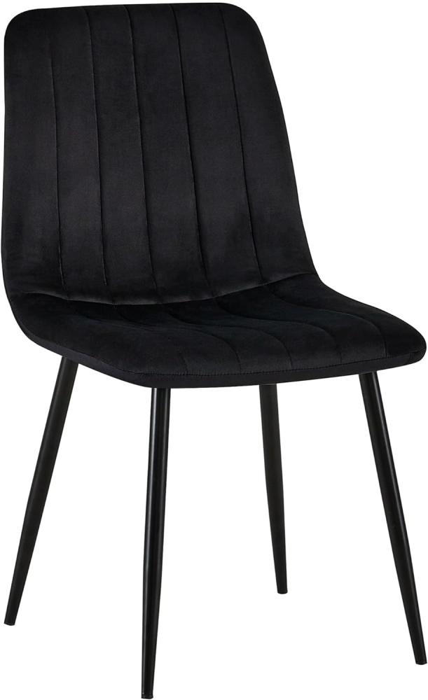 Stuhl Dijon Samt schwarz Bild 1