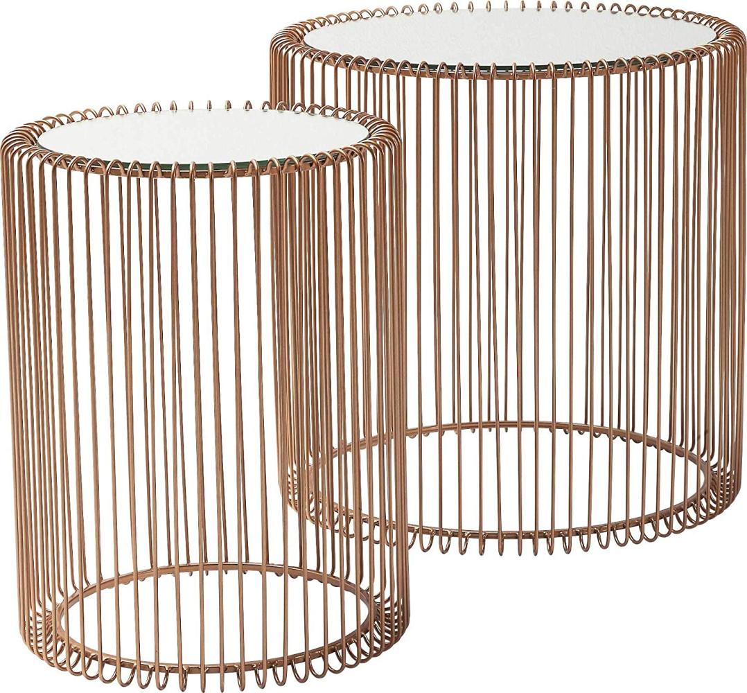 Kare Design Beistelltisch Wire Copper (2/Set) Ø44cm, 46x45x45cm Bild 1