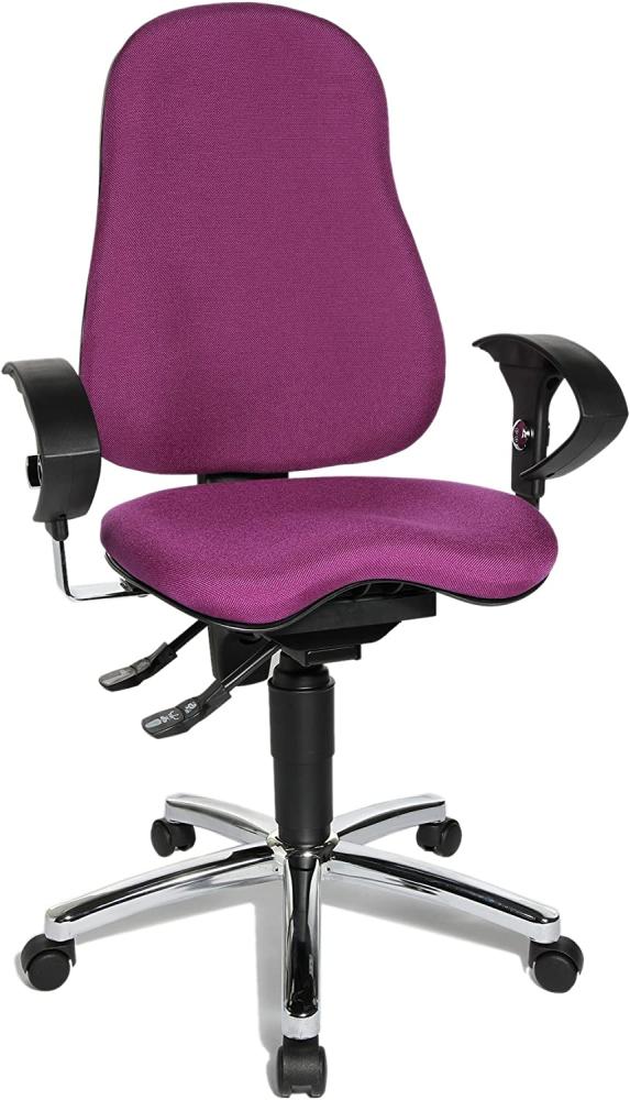 Topstar SI59UG03, Sitness 10 ergonomischer Bürostuhl, Schreibtischstuhl, inkl. höhenverstellbaren Armlehnen, Bezugsstoff lila Bild 1