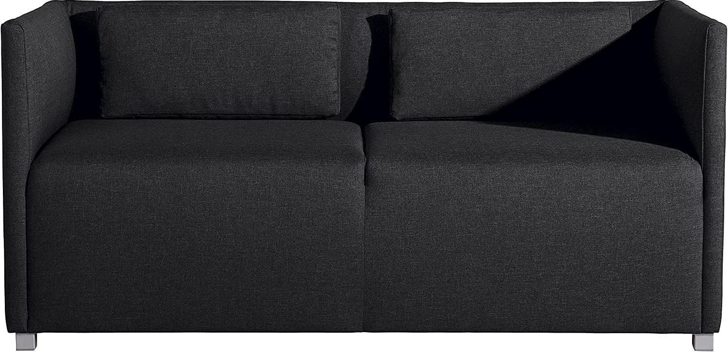 Equal Sofa 2-Sitzer Flachgewebe Graphit Metallfuß pulverbeschichtet Bild 1