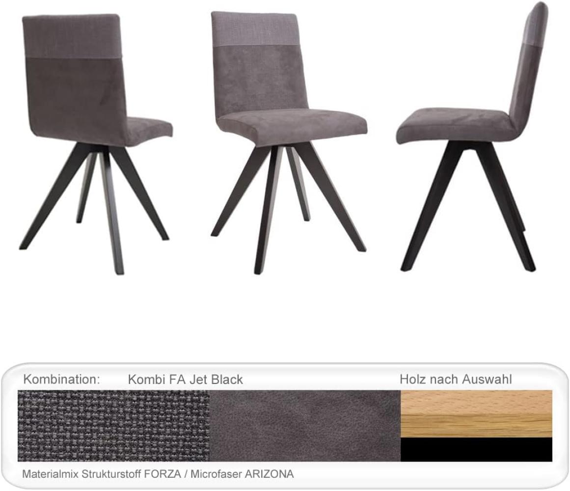 4x Stuhl Gelia Varianten Polsterstuhl Massivholzstuhl Esszimmerstuhl Buche schwarz lackiert, Kombi FA Beluga Bild 1