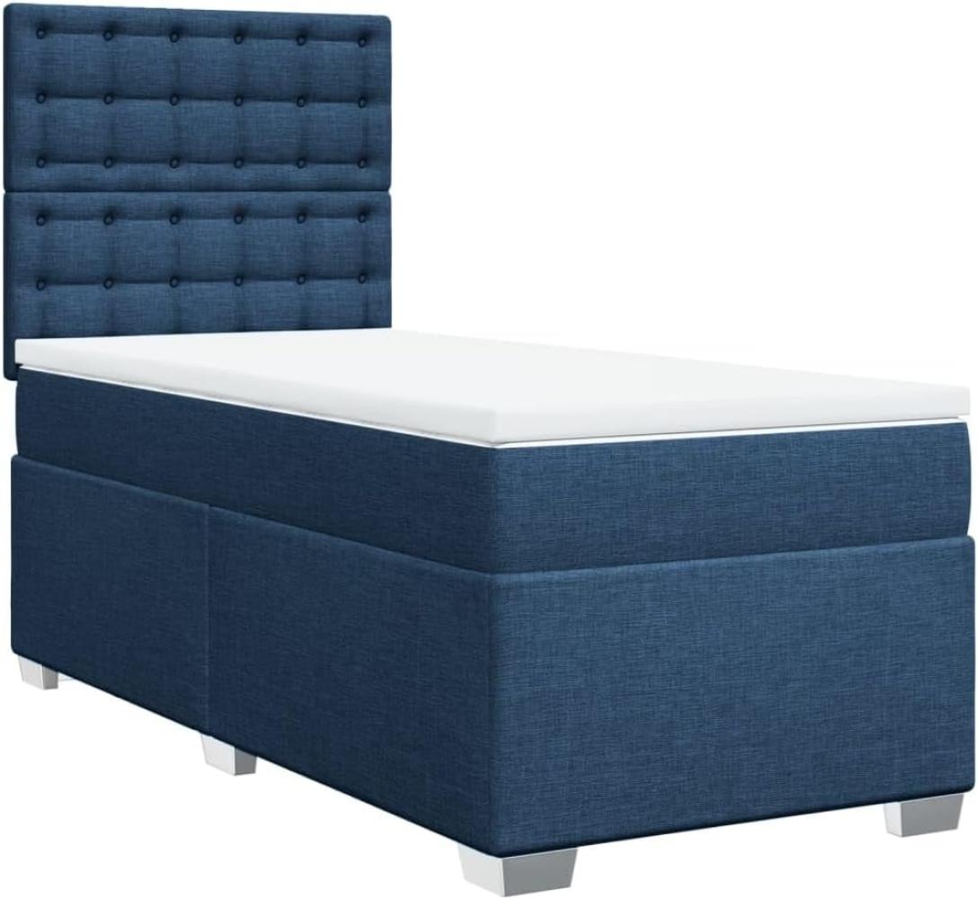 Boxspringbett mit Matratze Blau 100x200 cm Stoff 3292719 Bild 1