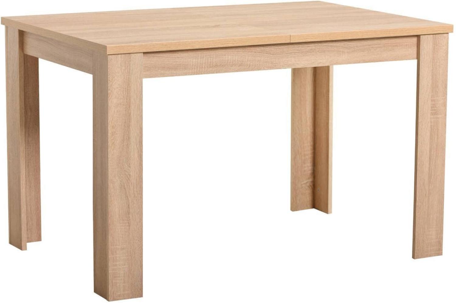 Esstisch ausziehbar Esszimmertisch Holztisch Küchentisch 120x80 cm Holz Massiv Eiche Bild 1