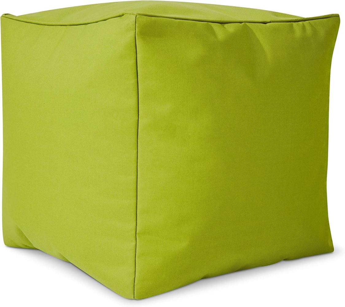 Green Bean© Sitzsack-Hocker "Cube" 40x40x40cm mit EPS-Perlen Füllung - Fußhocker Sitz-Pouf für Sitzsäcke - Sitzhocker Grün Bild 1