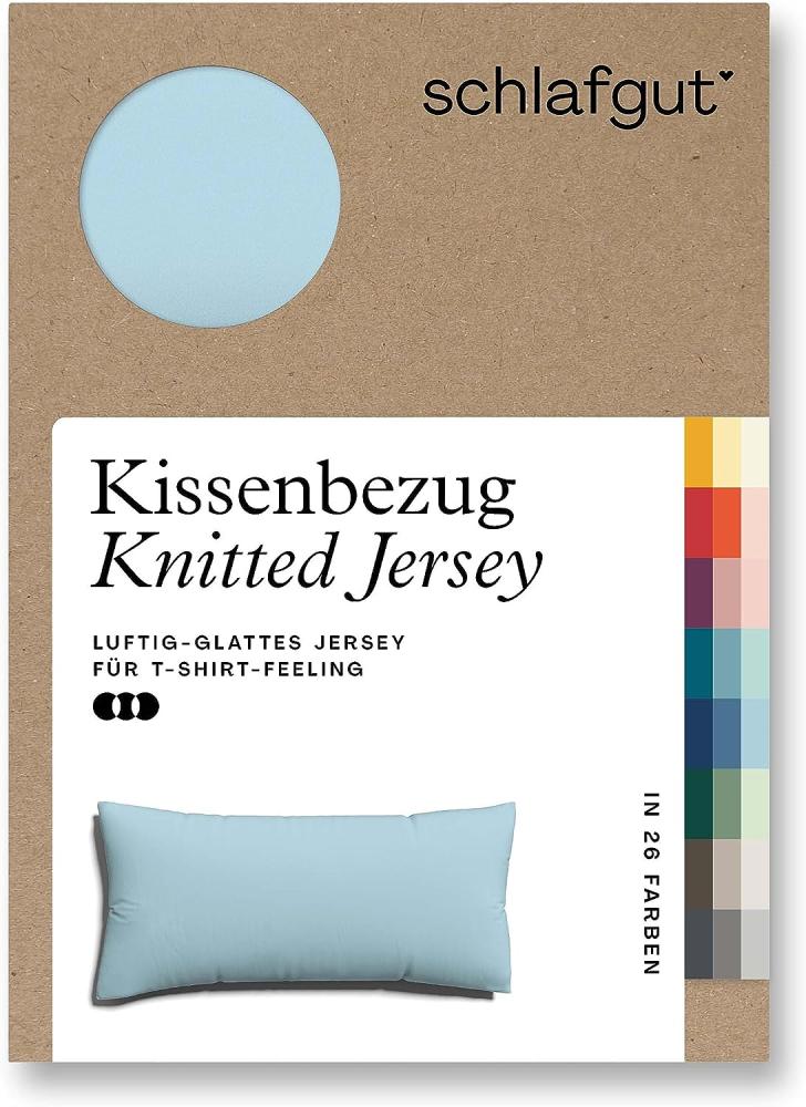 Schlafgut Knitted Jersey Bettwäsche | Kissenbezug einzeln 40x80 cm | blue-light Bild 1